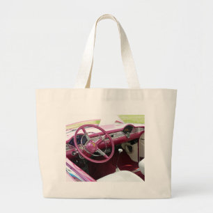 Purple Chevy Bel Air Large Tote Bag