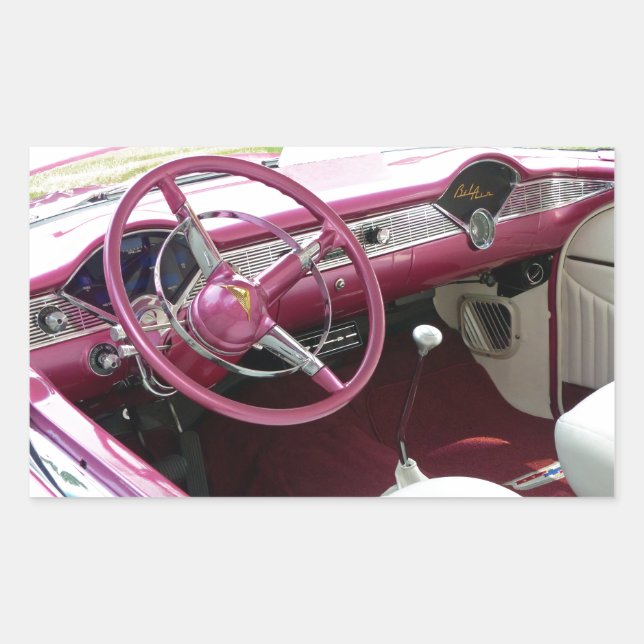 Purple Chevy Bel Air Rectangular Sticker (Front)