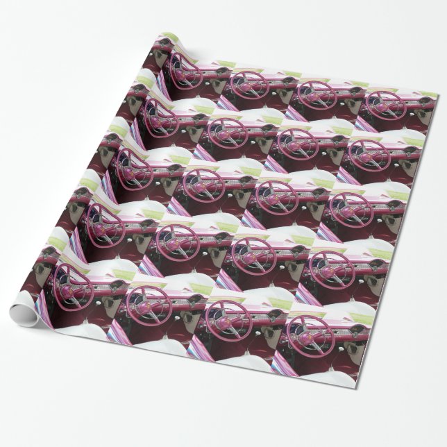Purple Chevy Bel Air Wrapping Paper (Unrolled)
