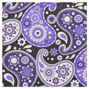 Purple Chic Bohemian Chic Cowgirl Paisley Print Fabric