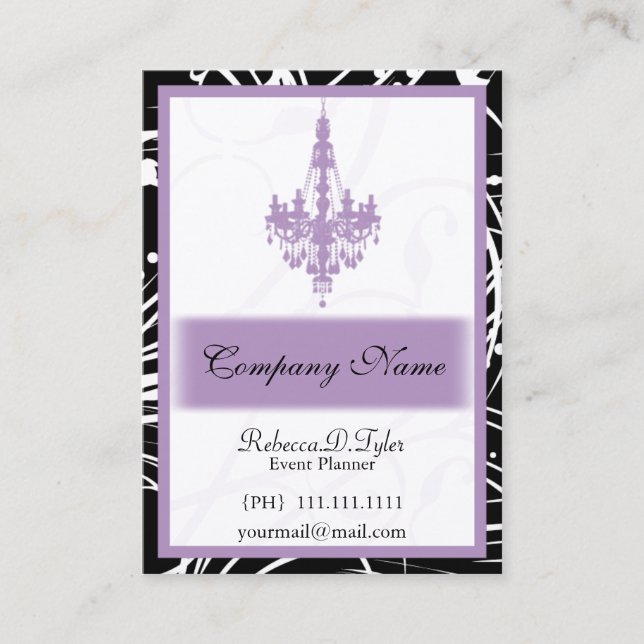 purple Chic Business Cards (Front)
