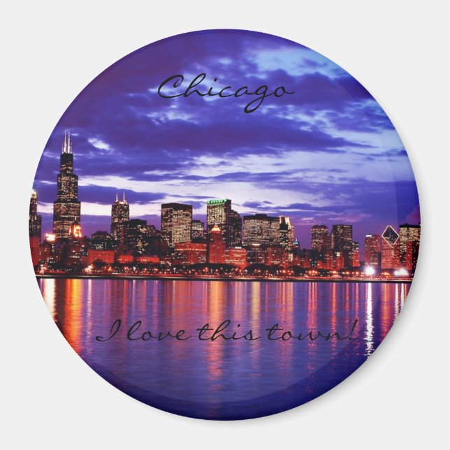 Purple CHicago Magnet (Front)