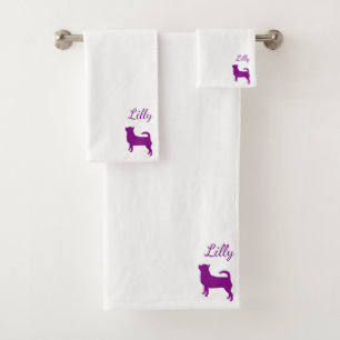 Purple Chihuahua Towel Set
