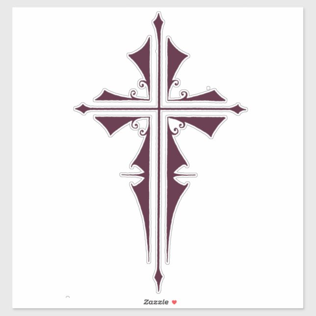 Purple Christian Cross (Sheet)