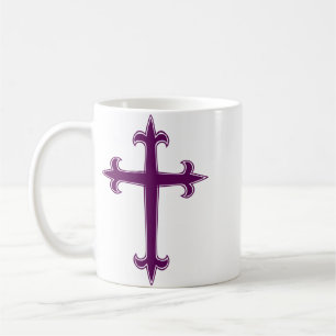 Purple Christian Cross Coffee Mug