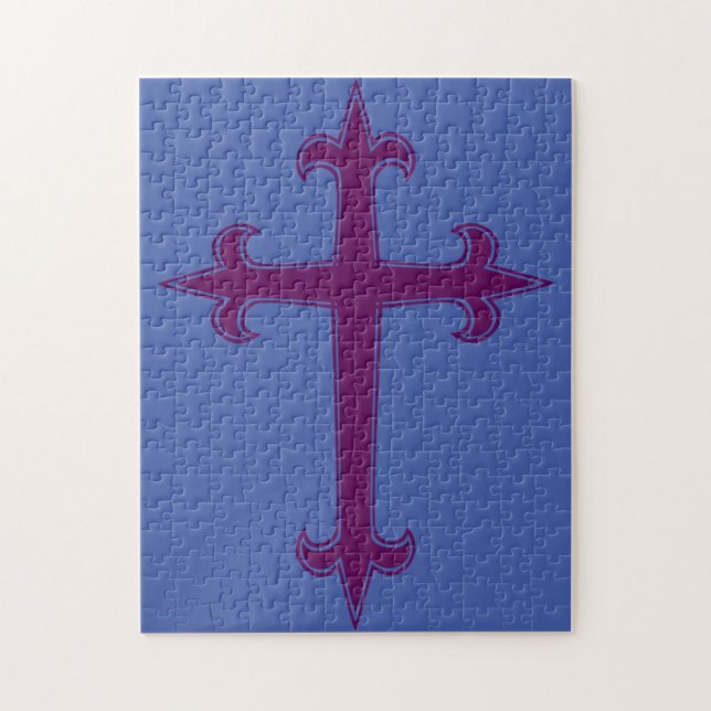 Purple Christian Cross Jigsaw Puzzle (Vertical)