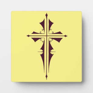 Purple Christian Cross Plaque