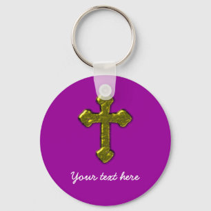 Purple Christian Customisable Key Ring