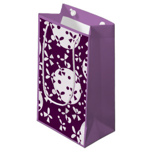 Purple Christmas Bells Holiday Pattern Small Gift Bag