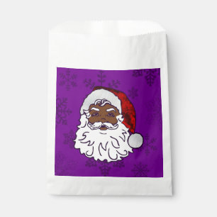 purple christmas black santa snowflakes favour bags
