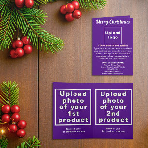 Purple Christmas Business Folded Holiday Card