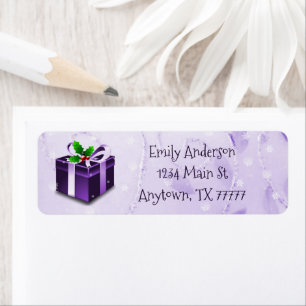 Purple Christmas Gift Address Label