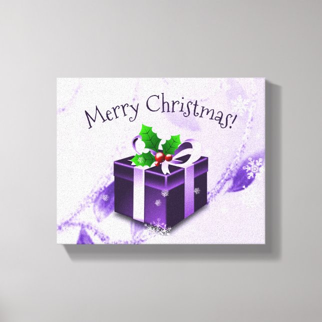 Purple Christmas Gift Canvas Print (Front)