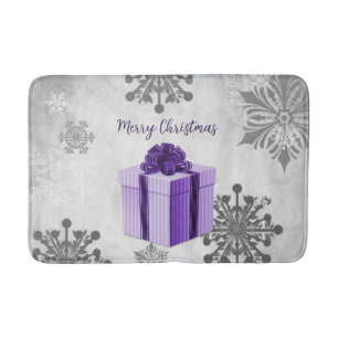 Purple Christmas Gift Holiday Bath Mat