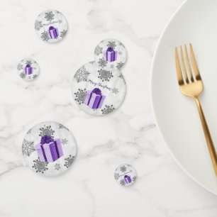 Purple Christmas Gift Table Confetti