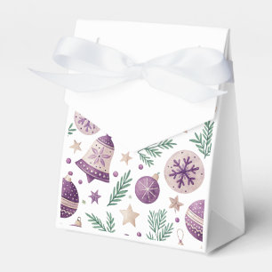 "Purple Christmas Ornament and Bell Favour Box" Box