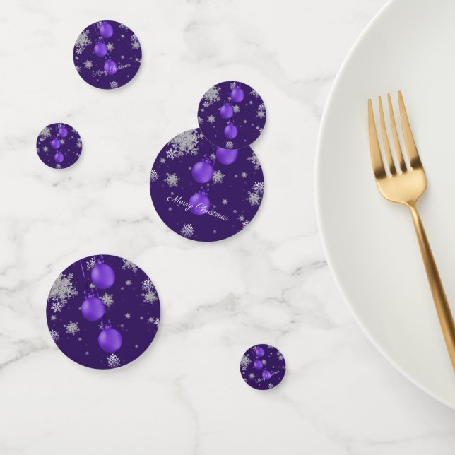 Purple Christmas Ornaments Confetti (Group)