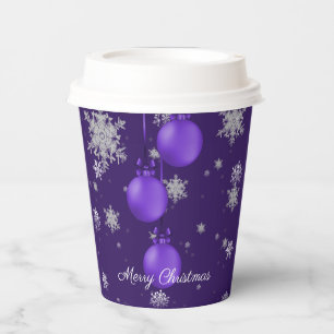 Purple Christmas Ornaments Paper Cup