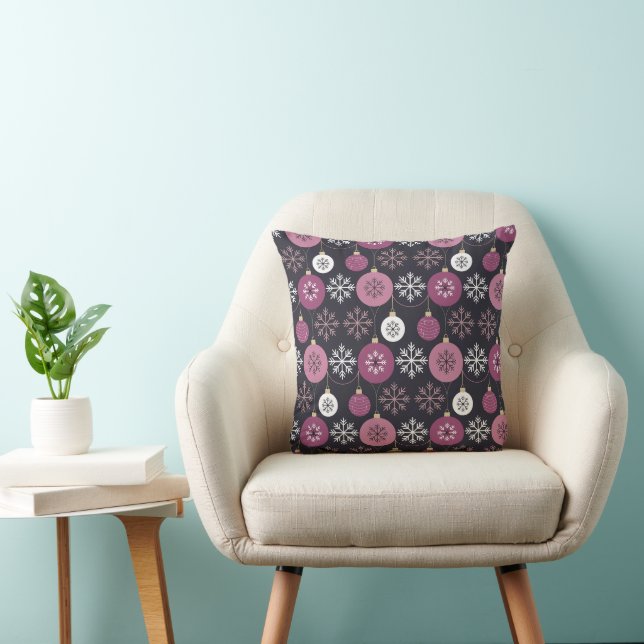 Purple Christmas Ornaments pattern Cushion (Chair)