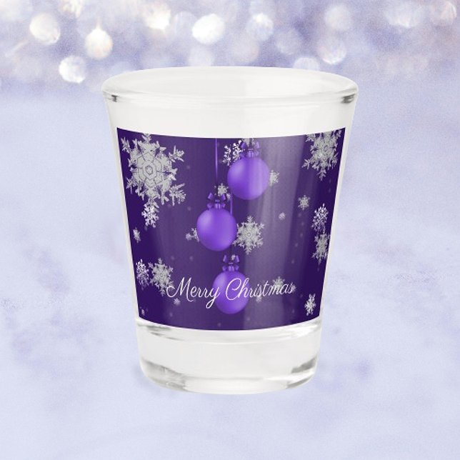 Purple Christmas Ornaments Shot glass (Purple Christmas Ornaments Shot Glass)