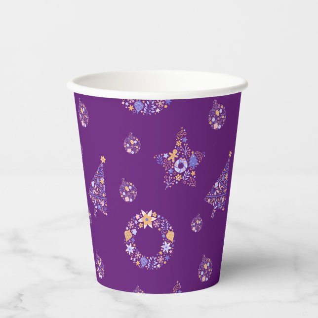 Purple Christmas Party Cups - set 1 (Front)