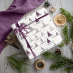 Purple Christmas Pattern#5 ID1009 Wrapping Paper<br><div class="desc">If you are wondering what colour combinations to pick for your Christmas decor and gift wrap supplies this year, I've created collections of coordinating patterns to make life just a bit easier. This eye-catching sketched design of abstract fir trees in a minimalist pattern is shown here in purple and black...</div>