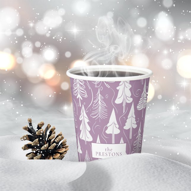 Purple Christmas Pattern#6 ID1009 Paper Cups (Creator Uploaded)
