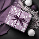 Purple Christmas Pattern#6 ID1009 Wrapping Paper<br><div class="desc">If you are wondering what colour combinations to pick for your Christmas decor and gift wrap supplies this year, I've created collections of coordinating patterns to make life just a bit easier. This eye-catching design of outlined fir trees in a minimalist style is shown here in white on a soft...</div>