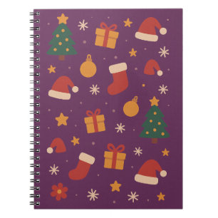 Purple Christmas Pattern Aesthetic – Cute Holiday Notebook