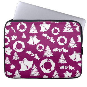 Purple Christmas Pattern Laptop Sleeve