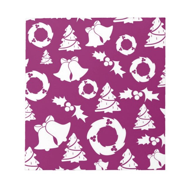 Purple Christmas Pattern Notepad (Front)