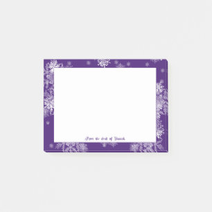 Purple Christmas Snowflakes Personalised Notes