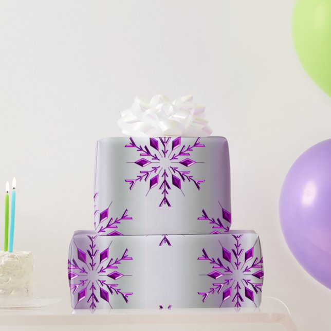 Purple Christmas Snowflakes Wrapping Paper (Creator Uploaded)