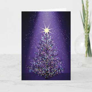 Purple Christmas Tree Holiday Card