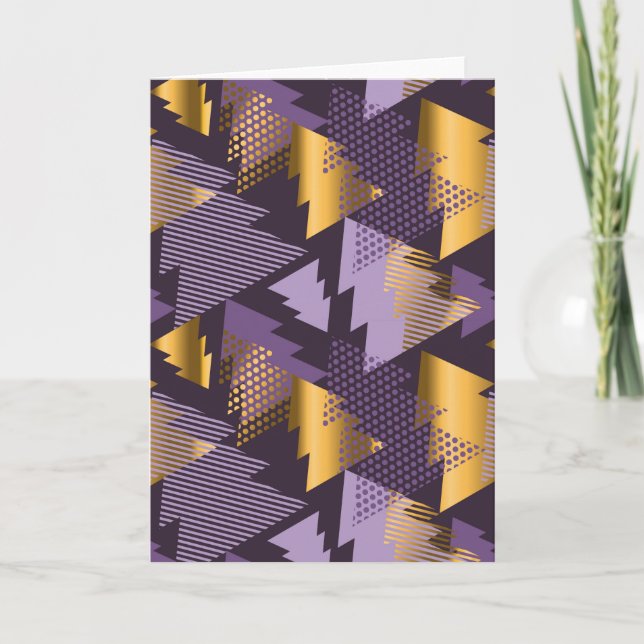 purple christmas trees holiday card (Front)