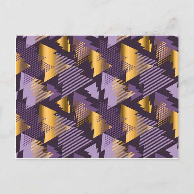 purple christmas trees holiday postcard (Front)