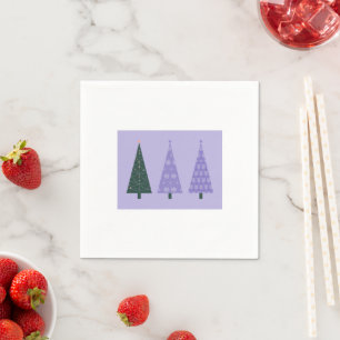 Purple Christmas Trees Napkin