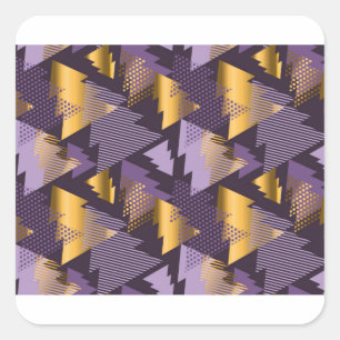 purple christmas trees square sticker