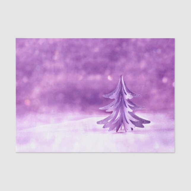 Purple Christmas Winter Wonderland Tissue Paper (Front)