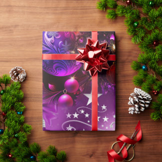 Purple Christmas Wrapping Paper