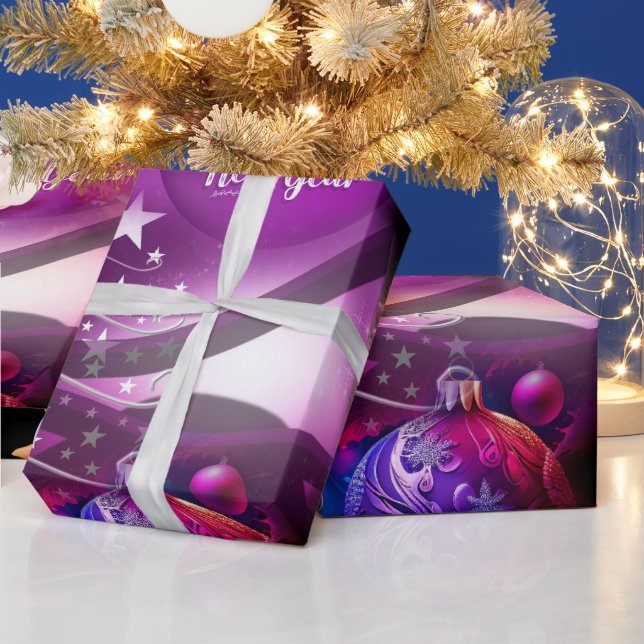 Purple Christmas Wrapping Paper (Holidays)
