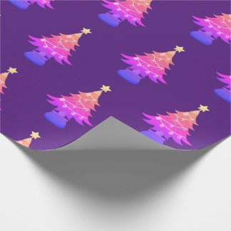 Purple Christmas Wrapping Paper with tree