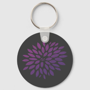 Purple Chrysanthemum Key Ring