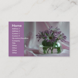 purple chrysanthemums business card