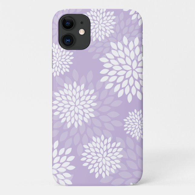 Purple Chrysanthemums Floral Pattern Case-Mate iPhone Case (Back)