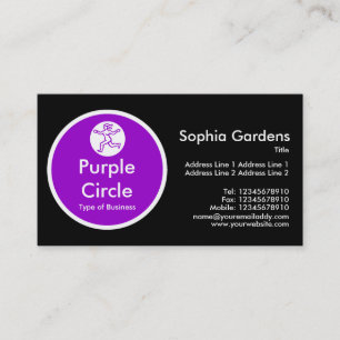 Purple Circle - Black Business Card