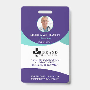 Purple Circle Design    Medical Photo ID & Logo Badge