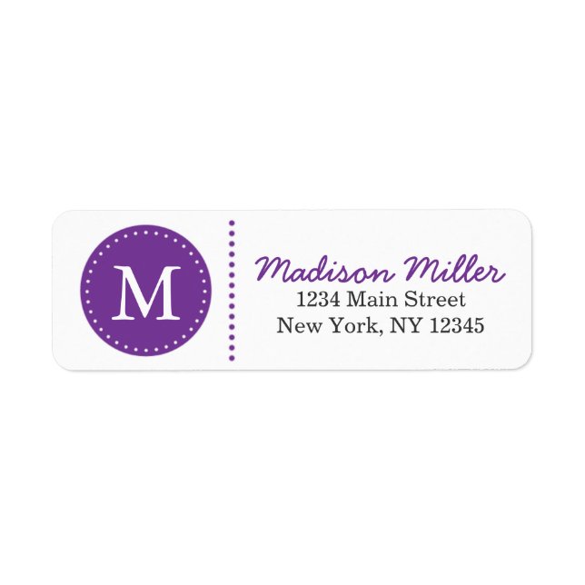 Purple Circle Dots Custom Monogram (Front)