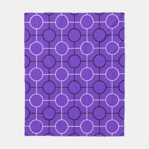 Purple Circle Geometric Abstract Art-Deco Pattern Fleece Blanket