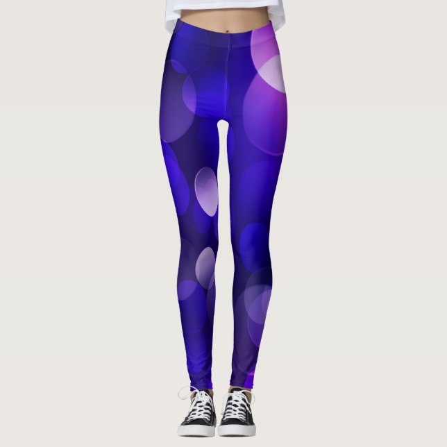 Purple Circle Pattern Leggings (Front)